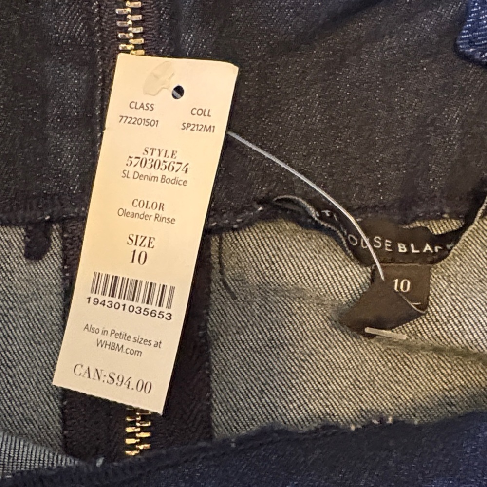 White House Black Market / Dark Blue Denim Bodice Tank Top - Picture 2 of 7